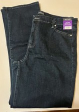 Buffalo David Alyssa 14/32 High-Rise Jeans Straight Leg Stretch Denim. Dk Wash