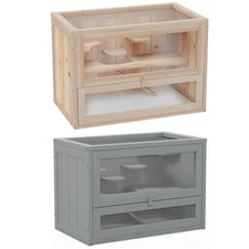 PawHut 2-Level Hamster Cage & Small Animal Habitat for Rabbits & Guinea Pigs