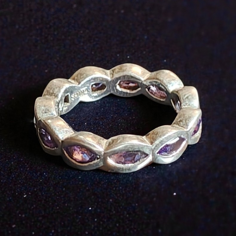 Amethyst Solid Silver Ring Handmade Jewelry For O… - image 1
