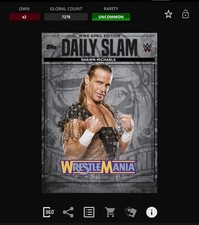 DIGITAL Topps WWE DAILY SLAM 21 APRIL WRESTLEMANIA Silver - SHAWN MICHAELS 7278c