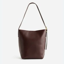 Madewell Essential Bucket Tote Bag Brown Leather NWT