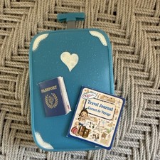 Our Generation 18" Doll Blue Rolling Travel Suitcase Passport Travel Journal Set