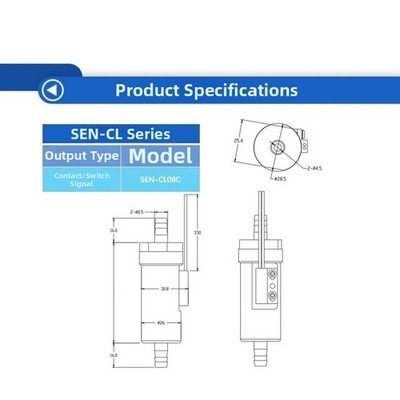 SEN-CL08C/CL10 Durchflusssensor für Wassersysteme IP65 Schutzart 10 l/min max.