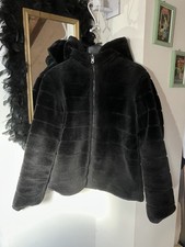 Giacca reversibile taglia unica – effetto pelliccia e trapuntata nera