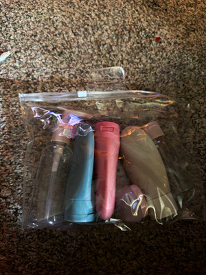 Multicolor Plastic Travel Bottle Set Refillable Reusable Screw-on Lids 0.1-2 oz