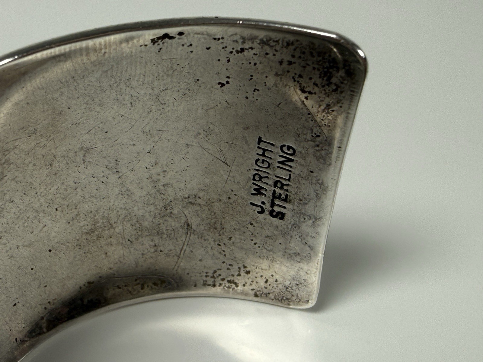 Vintage J. Wright Solid Sterling Silver Cuff Brac… - image 8