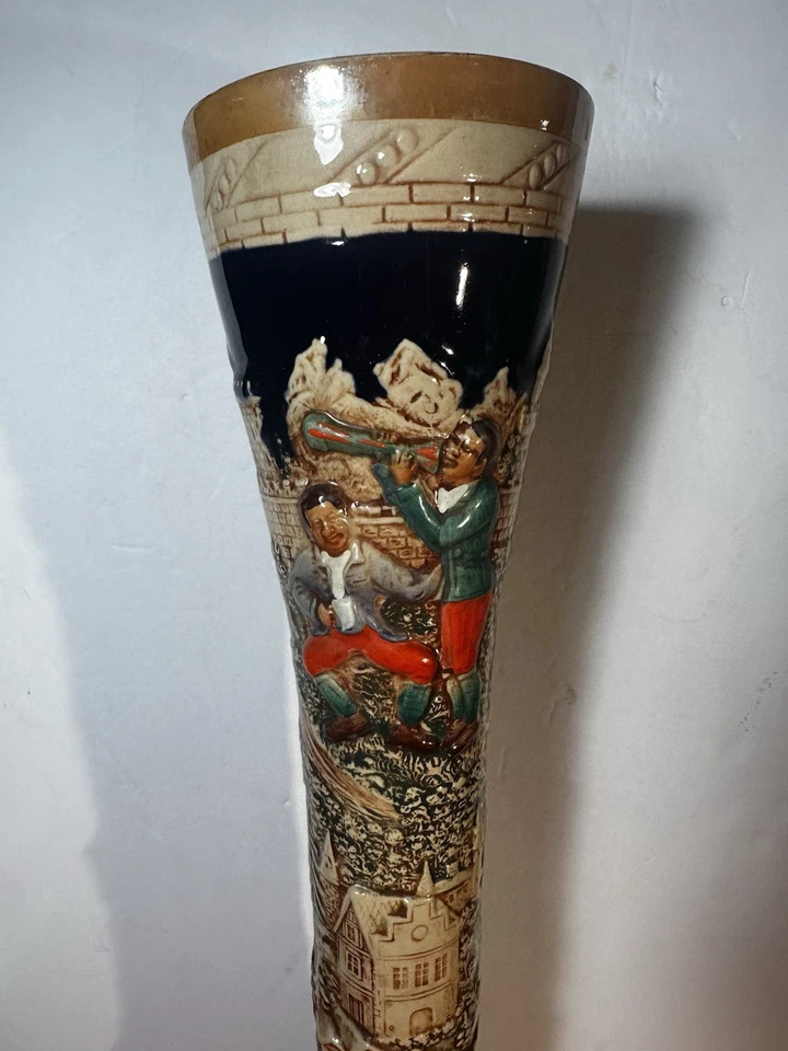 Старинный большой 18-1/2" керамики немецкого пива Stein питьевой сосуд отличном! - Изображение 2 из 4