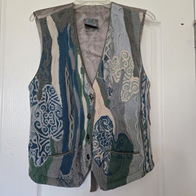 Vintage Coogi Australia Knit Button Up Wool Vest Sweater M