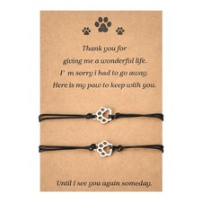 Memorial Bracelet for Pet Loss - Sympathy Paw Print Friendship Bracelets for ...