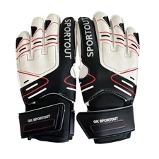 Sportout - Goal Keeper Soccer Goalie Black/White Gloves - Size 8 -