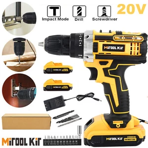 20V Cordless Drill Li-Ion 2 speed Electric battery&charger driver with bits set