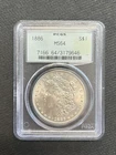 1886 OGH * PCGS MS64 * Silver MORGAN Dollar $1 * Old Green Holder  Eye Appeal!