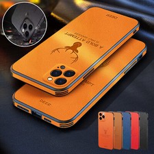 For iPhone 17 16 15 14 13 Pro 12 Hybrid Matte Case Leather Silicone Back Cover