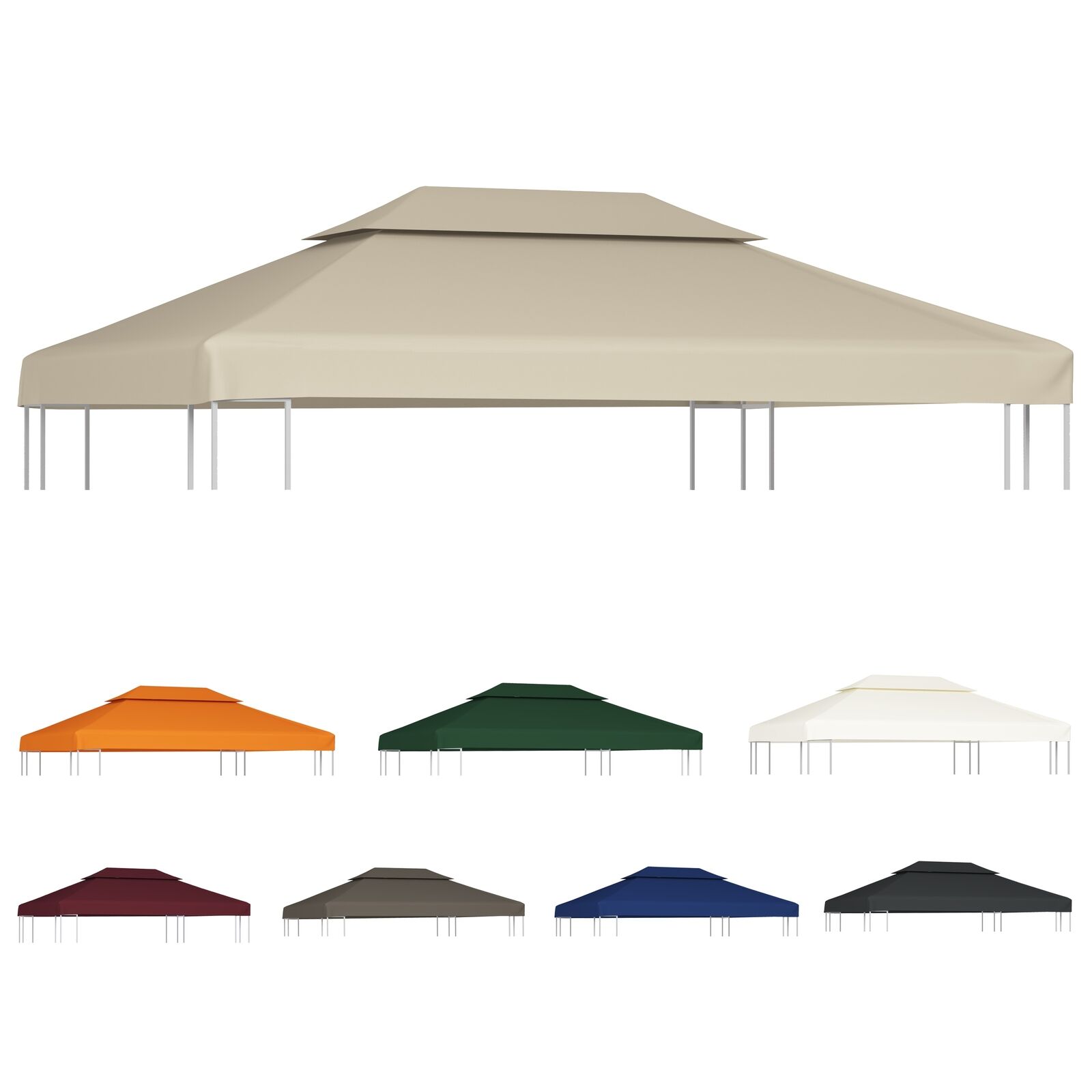 10'x13' Outdoor Gazebo Seattle Fresno Mall Mall Top Tent Replacemen Canopy Cover Sunshade