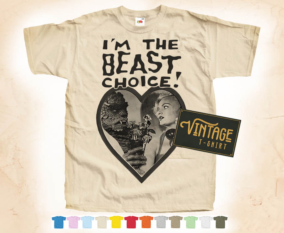 THE BEAST T-Shirt β (BLACK×WHITE) Black Print I'm The Beast Choice T-SHIRT Tee Vintage Poster