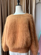 Angora Blended Sweater Fluffy Fuzzy Jumper Super Soft Pullover