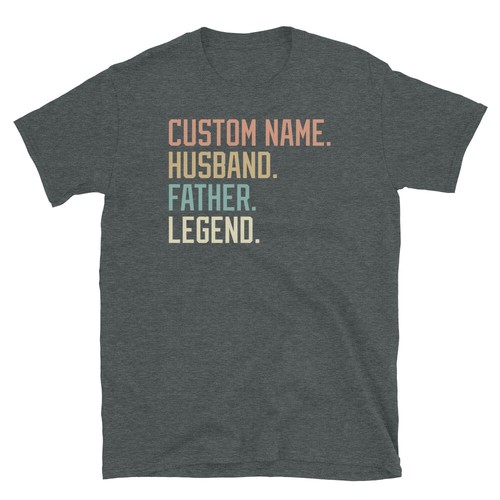 INDIVIDUELLER NAME Ehemann Vater Legende Vatertag Retro Kurzarm Unisex T-Shirt - Bild 9 von 11