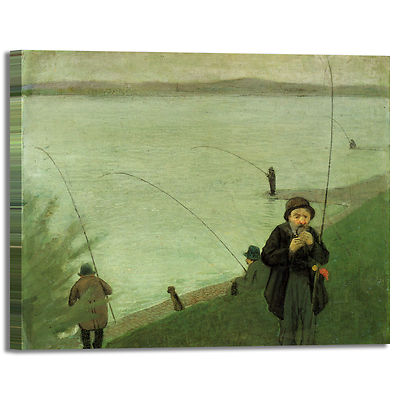 Macke fishermen on the reindeer design frame print canvas painted frame home furniture 