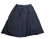 Vintage Pancaldi  B Skirt Black Silk Pleated Mid Length A-Line Size 3 / Medium