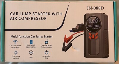 NEW - Multi-function Car Battery Jump Starter With Air Compressor - JN-088D