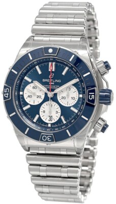 New Breitling Super Chronomat B01 Auto 44 Blue Dial SS Men's Watch AB0136161C1A1