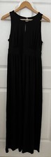 LOFT Ann Taylor Keyhole Maxi Dress Sz XS Black Sleeveless Stretch Rayon Spandex