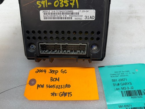99-04 JEEP GRAND CHEROKEE ZJ BCM BODY CONTROL MODULE FUSE BOX P56050231AD - Picture 10 of 10