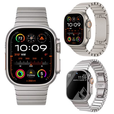 Edelstahl Armband für Apple Watch 10 9 8 7 44/45/46/49mm Ultra 2 Gliederarmband