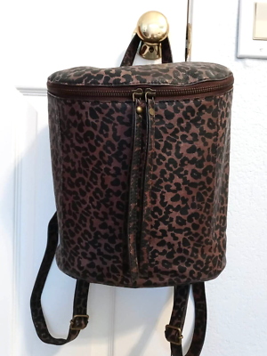 FRYE Maddie Leopard Print Leather Backpack Detachable Frye  display picture 3