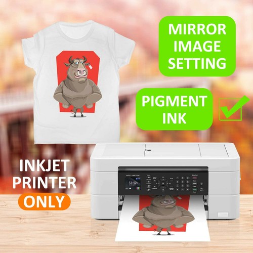 30 Blatt leichtes Baumwoll-T-Shirt Wärmeübertragungspapier 8,5 x 11 bedruckbar HTV zum Aufbügeln - Bild 12 von 12