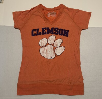 Clemson Tigers Pressbox  Women's  Short Sleeve V-neck Orange T-Shirt  size XL