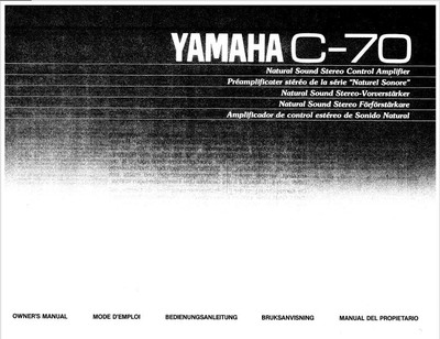 Yamaha C-70 Amplifier Owners Manual