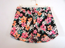 Justice Girls Black Floral Shorts Size 14 EUC  