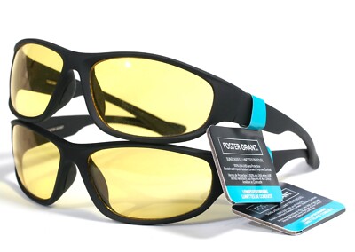 Two Pair New Foster Grant Wrap Night Drivers Vision Glasses FAST