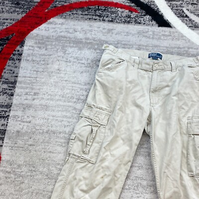 Vtg Polo Ralph Lauren Cargo Paratrooper Pants Men 36 Beige Tan
