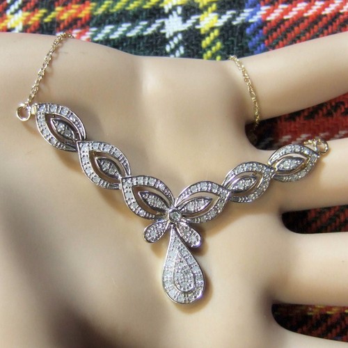 9 ct GOLD second hand diamond necklace 