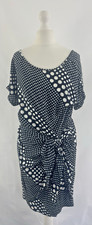 Kew Dress Size 10 Polka Spotty Dot Wrap Black White Chest 40" Chiffon
