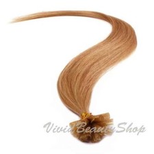 200 Pre Bonded U Nail Tip Straight Remy Human Hair Extensions Strawberry Blonde