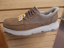 SKECHERS GARZA BROCK MEN'S HANDS FREE STEP-IN  BROWN LEATHER NEW