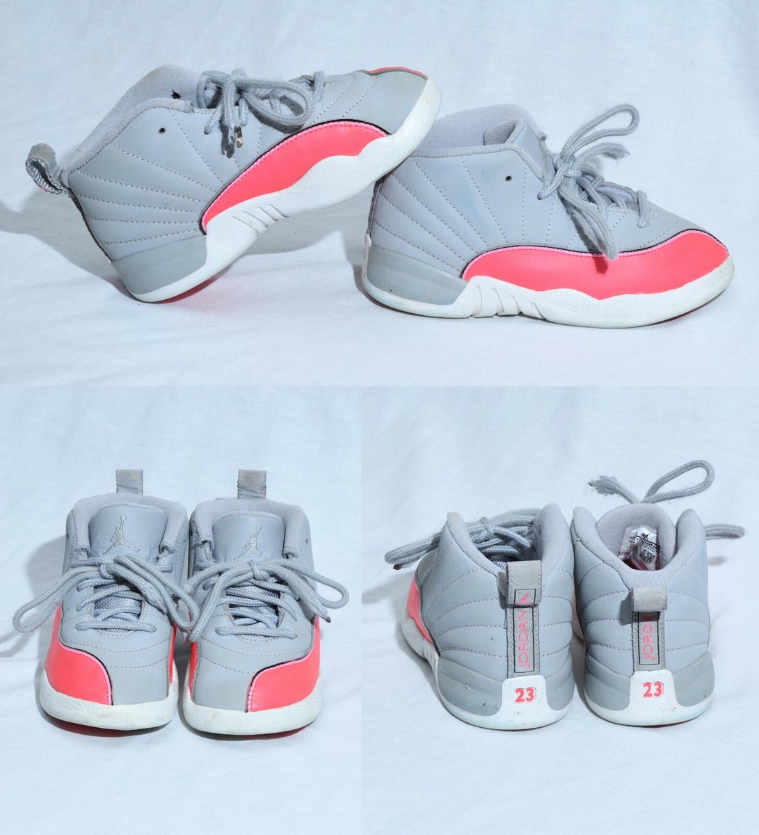 Nike Jordan 12 Retro Wolf Grey Racer Pink Toddler 10C Shoes Nike Jordan 12 Retro Wolf Grey Racer Pink Toddler 10C Shoes