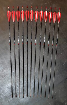 12 PSE ARCHERY RADIAL X WEAVE STL HUNTER 100 Arrows 4'' Vanes Cut 30'' New