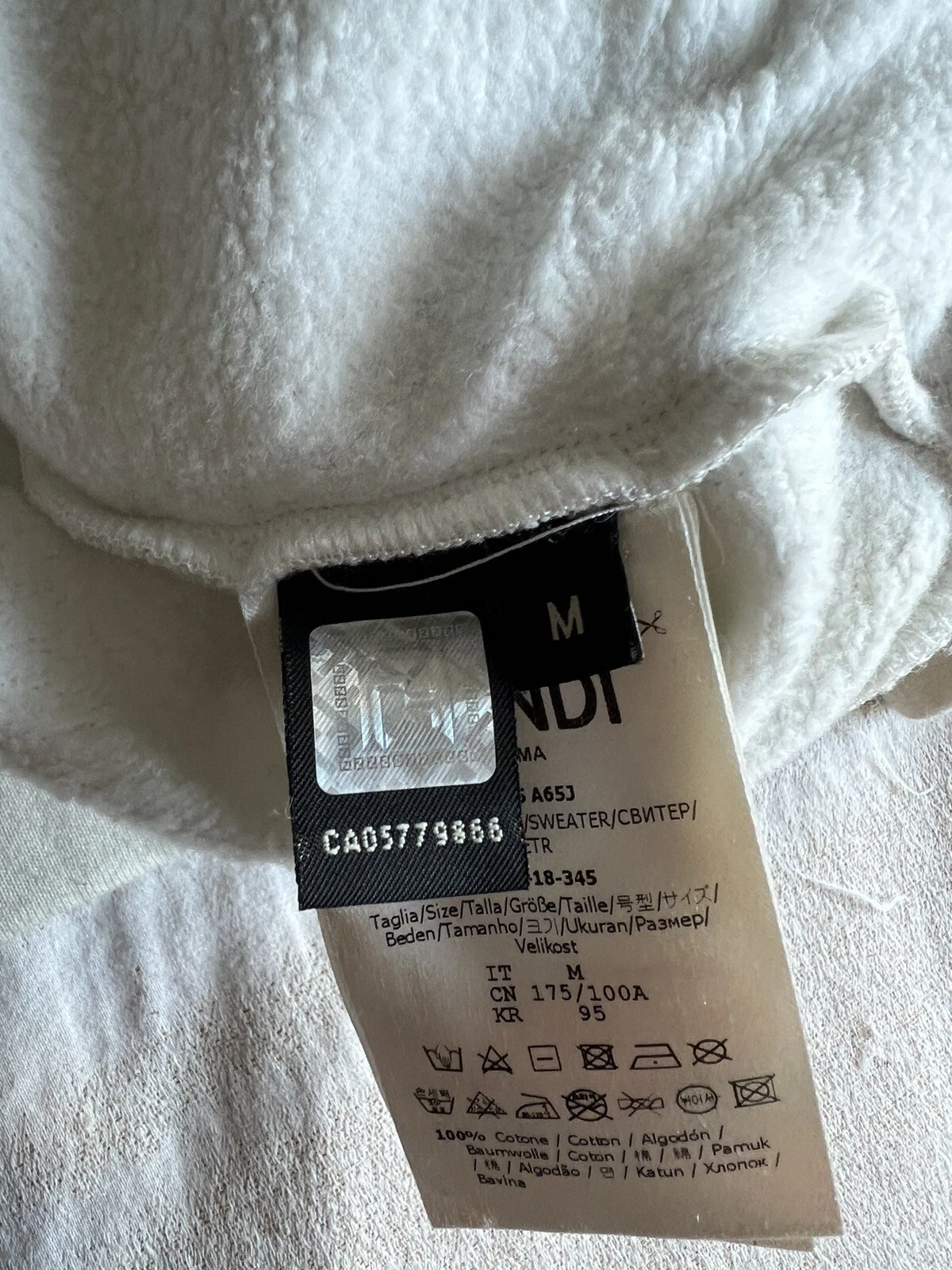 RARA Felpa con cappuccio Fendi x Fila 2019 Mania a righe blu bianco MEDIA