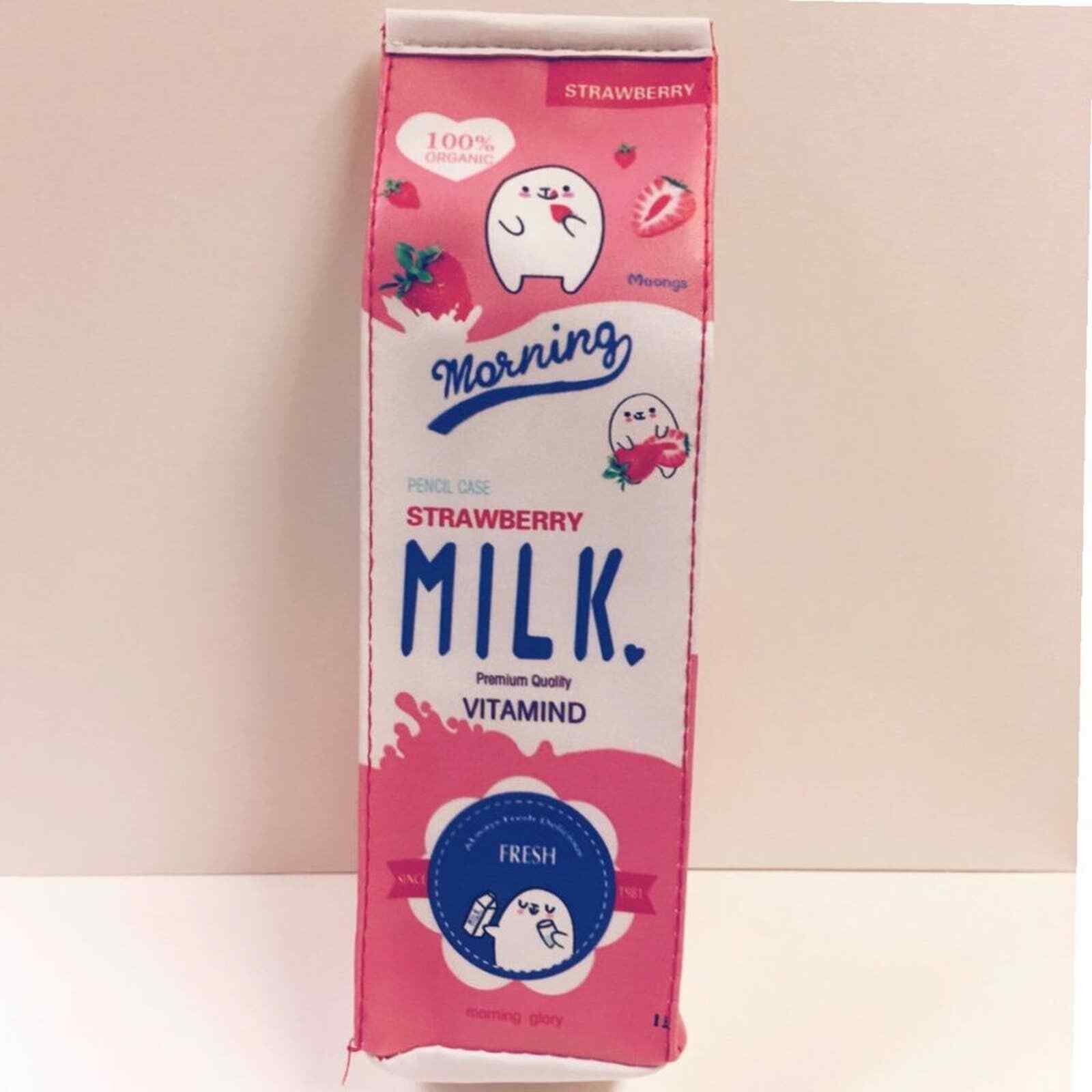 Cute Kawaii Strawberry Milk Pink School Pencil Case Zipper Pouch eBay