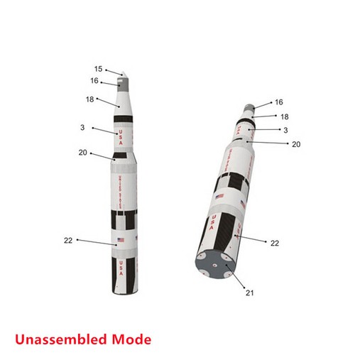 1:300 USS Saturn V Rocket&Launch Pad Unassembled Paper Model Handmade Ornaments - Picture 6 of 11