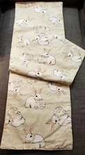 Snuggle Bunny TABLE RUNNER double sided spring summer Easter rabbit 15"x85" USED