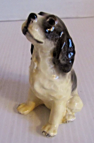 Mortens Studio Black and White Cocker Spaniel Puppy Figurine