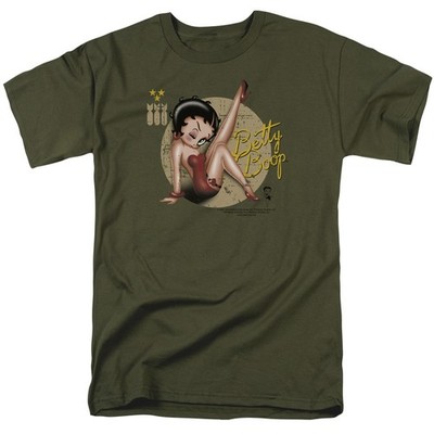 Betty Boop - Nose Art - Unisex Kurze Ärmel T-Shirt - Grün
