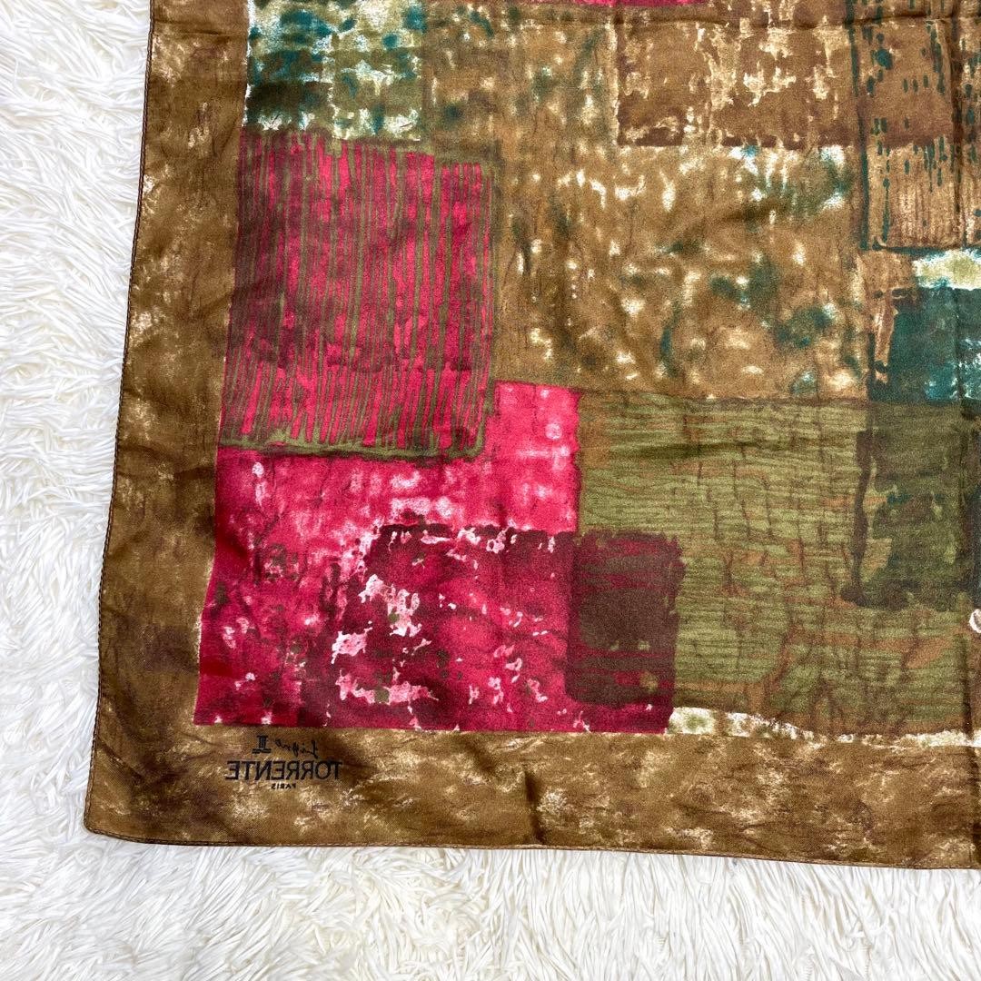 Large Pattern Silk Scarf 87x88cm Patchwork Fashio… - image 11