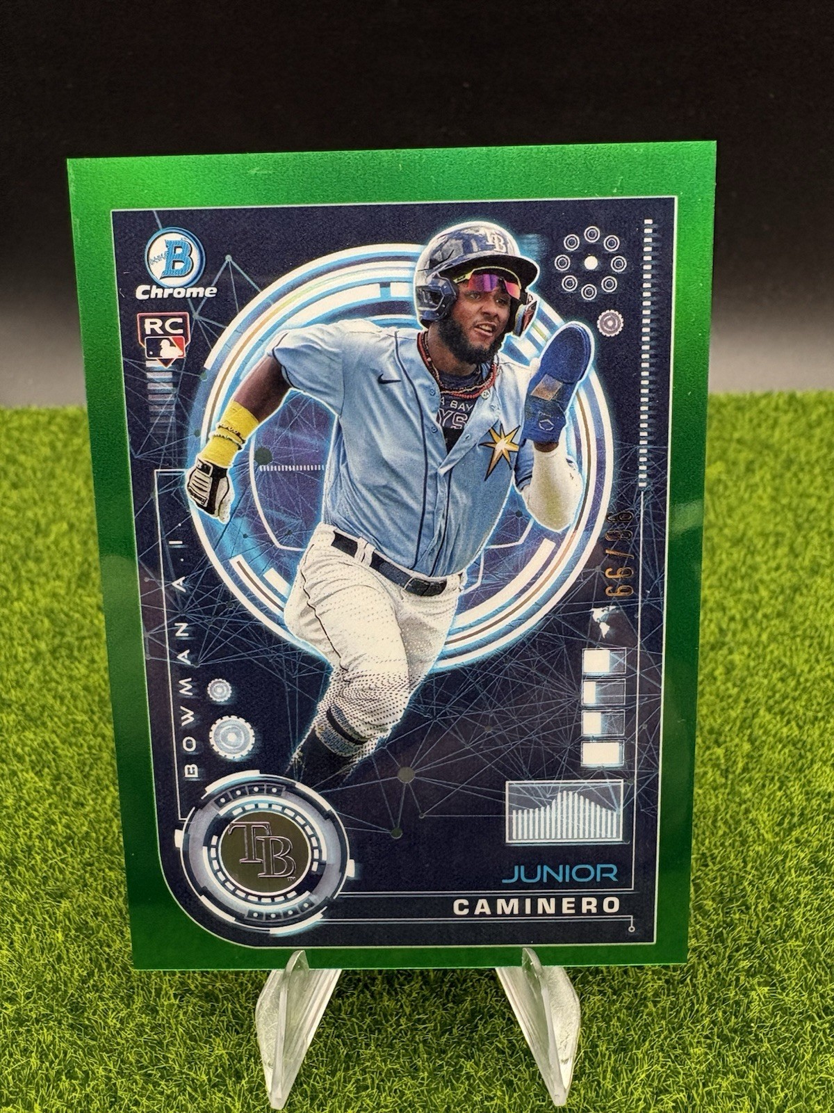 2024 Bowman - Bowman Ai Junior Caminero #BAI-20 Green Refractor /99 (RC)