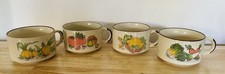 Collectible 1970s Vintage Ceramic Soup Mugs Bowl Set X4 VGC
